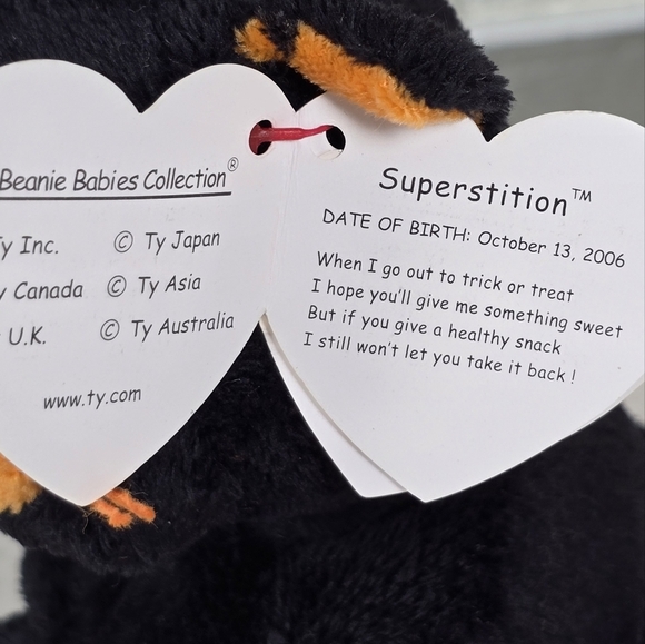 Ty Beanie Babies - Superstition - Black Cat with Pumpkin - Picture 6 of 6